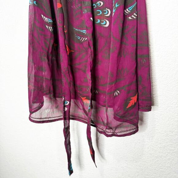 NWT Esprit Y2K Asian Kimono Sheer Empire Waist Top - Picture 6 of 9